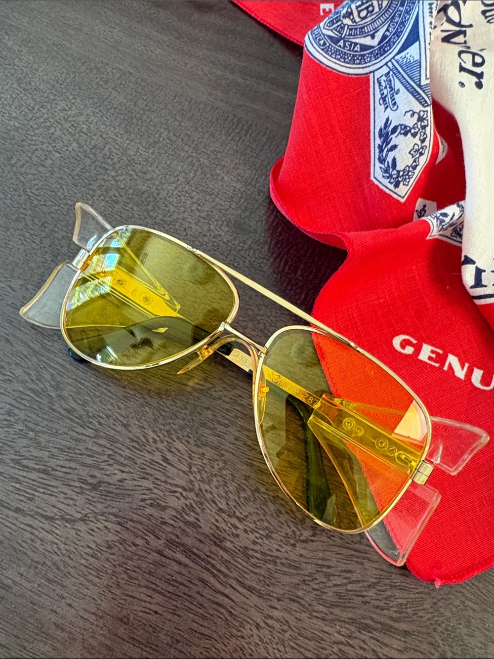 Vintage Aviator Style Yellow Lens Protective Glasses Eyewear
